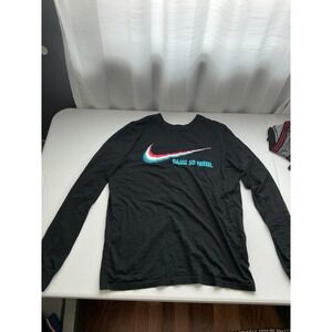 Nike Game So Fresh Long Sleeve Graphic Tee Black Cotton Blend Mens M